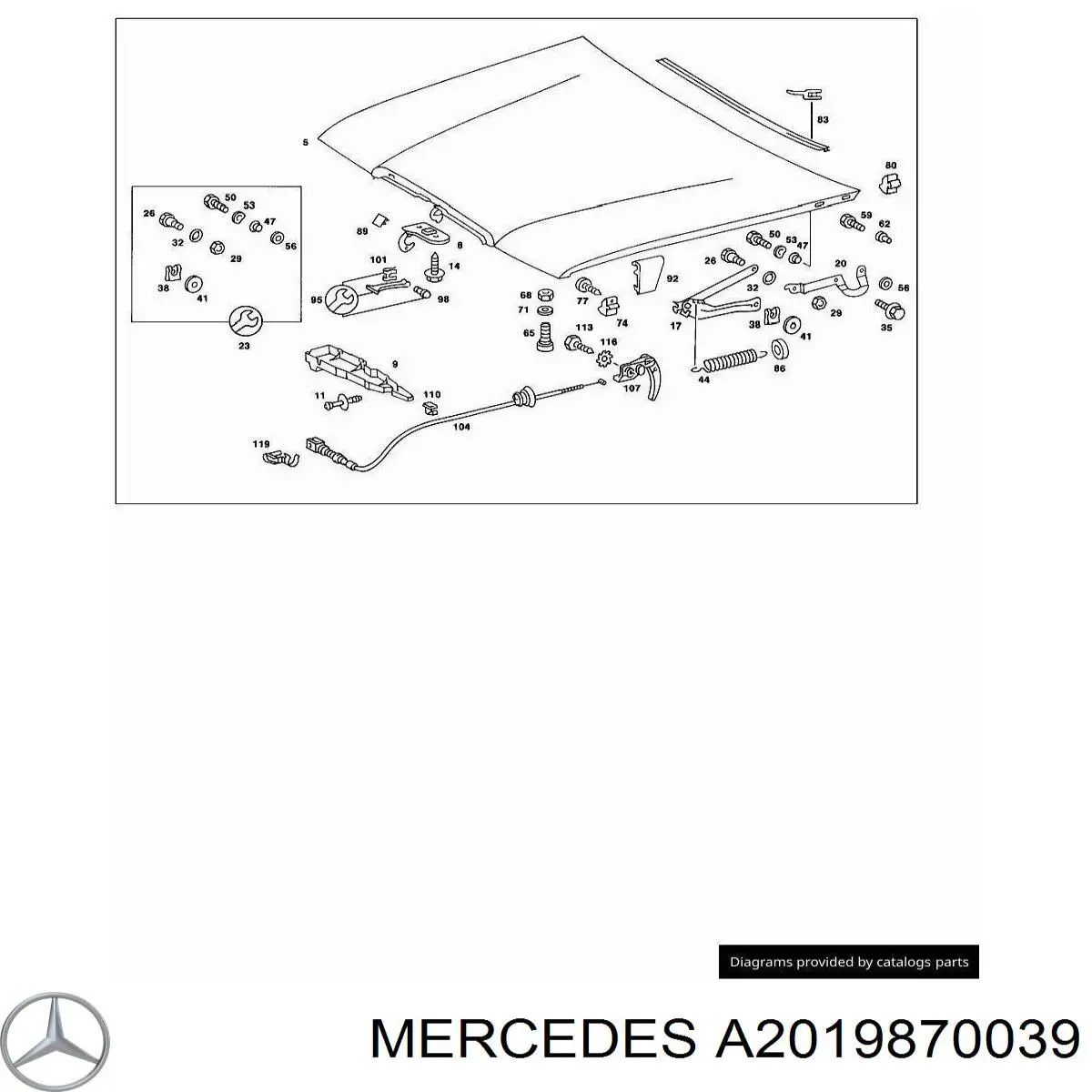 Pára-choque (grade de proteção) da capota Mercedes A2019870039 preço, a partir de 8,07 USD