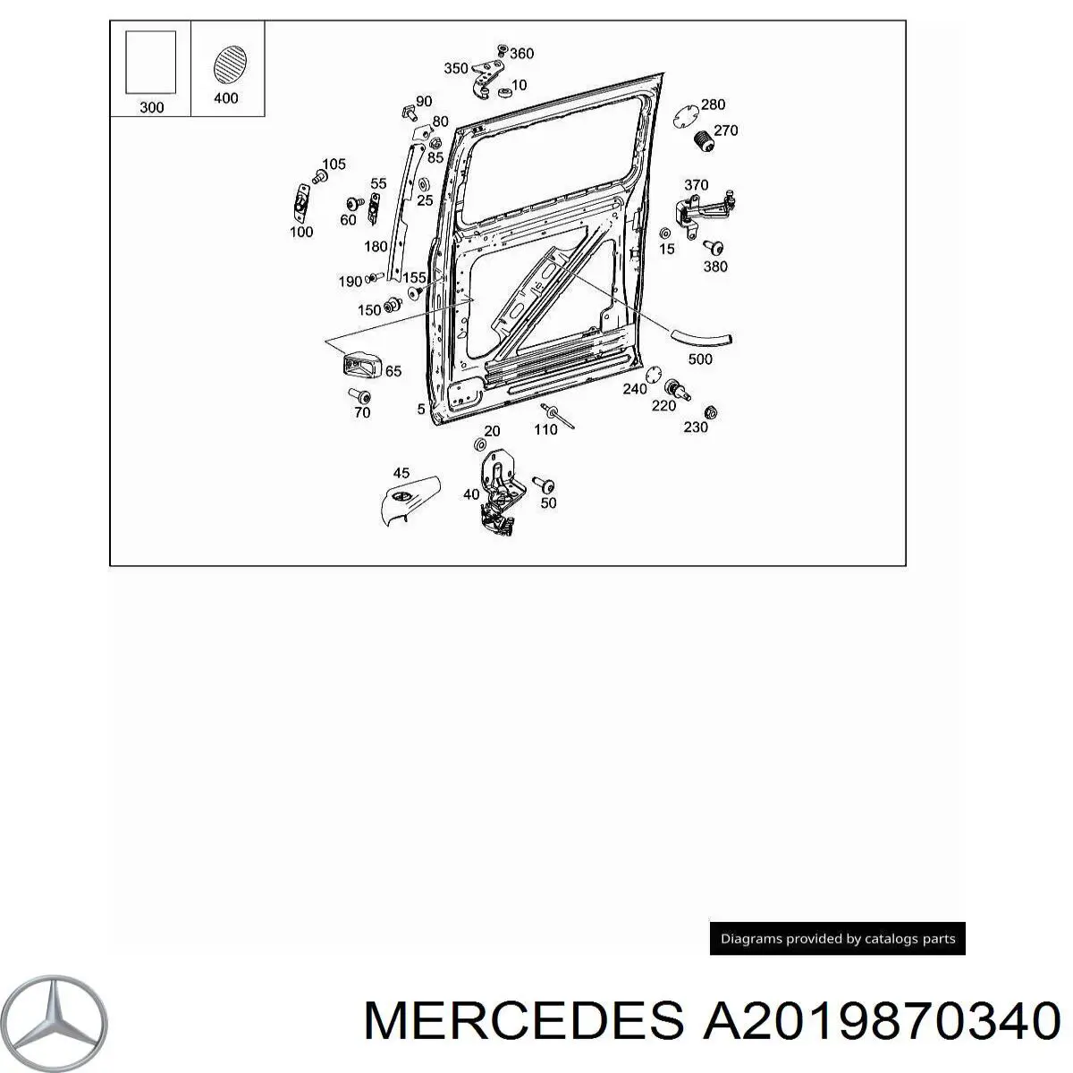 2019870340 Mercedes Pára-choque (grade de proteção) da capota