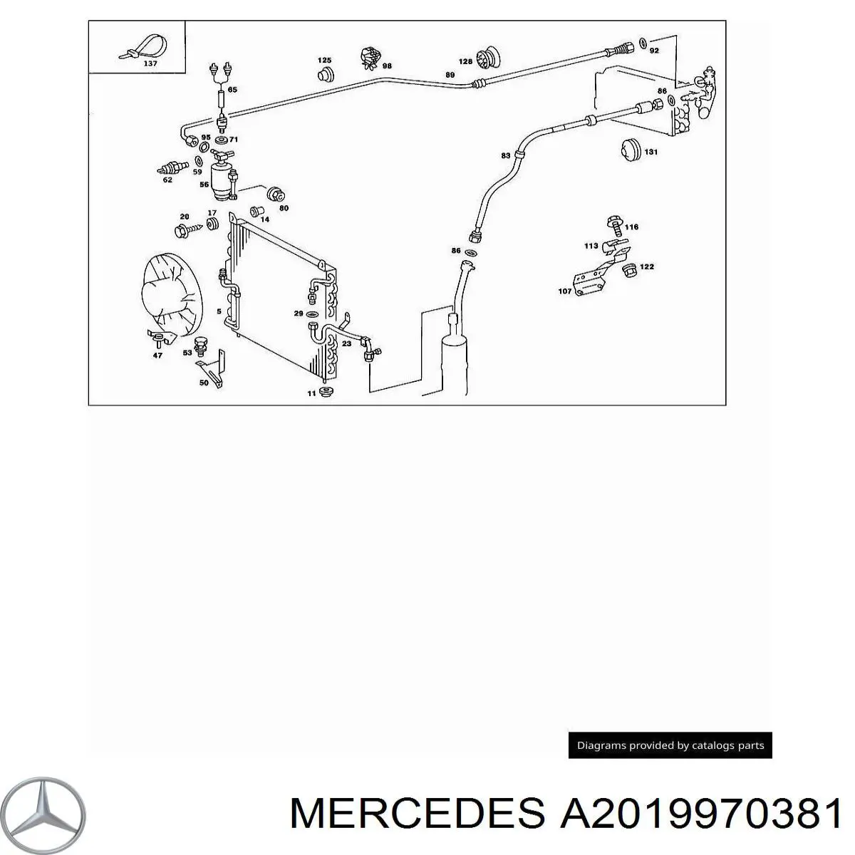 A2019970381 Mercedes Tampa de tanque de fluido para lavador