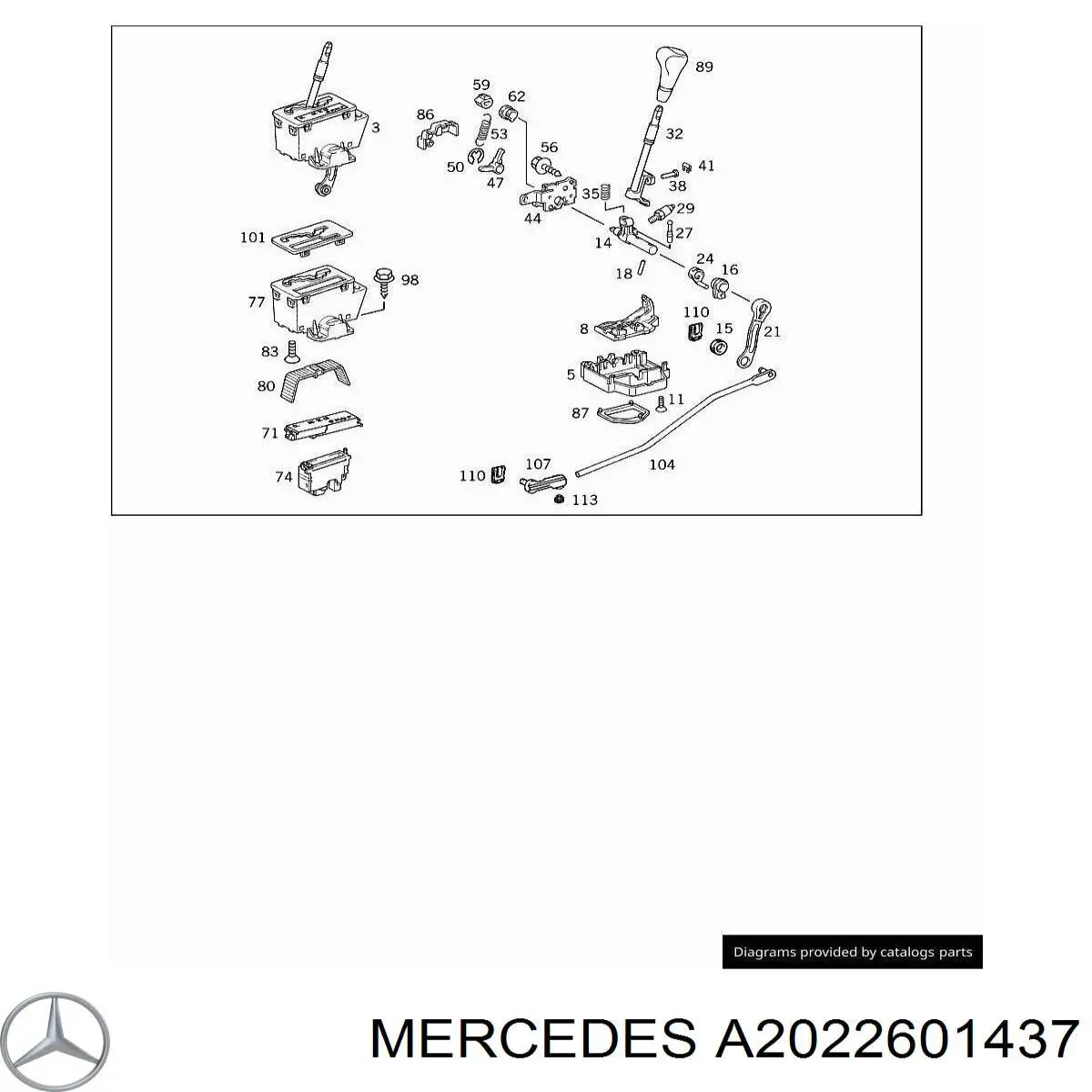 A2022601437 Mercedes Haste de mudança da Caixa de Mudança