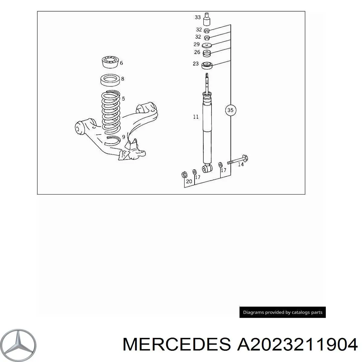 Mola dianteira Mercedes A2023211904 preço, a partir de 67,54 USD