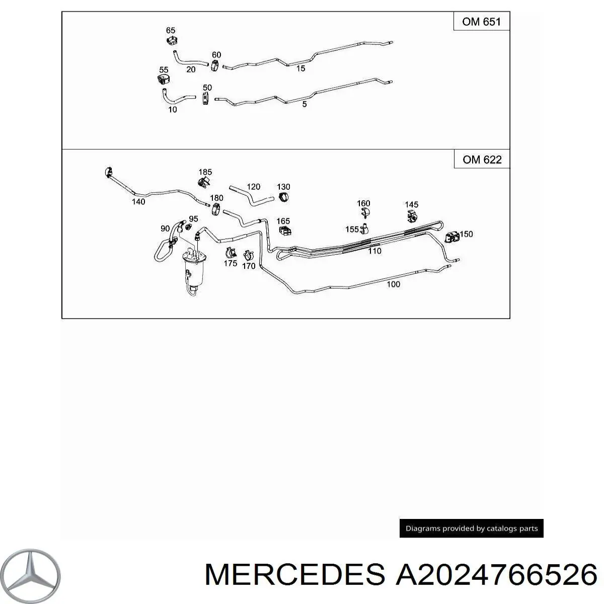  Mercedes A2024766526 preço, a partir de 124,92 USD