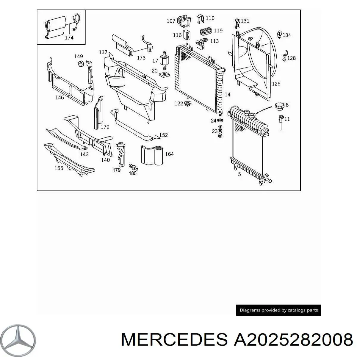 A2025282008 Mercedes Mangueira (cano derivado) de intercooler
