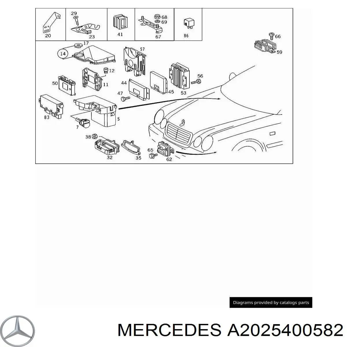  Mercedes A2025400582 preço, a partir de 67,29 USD