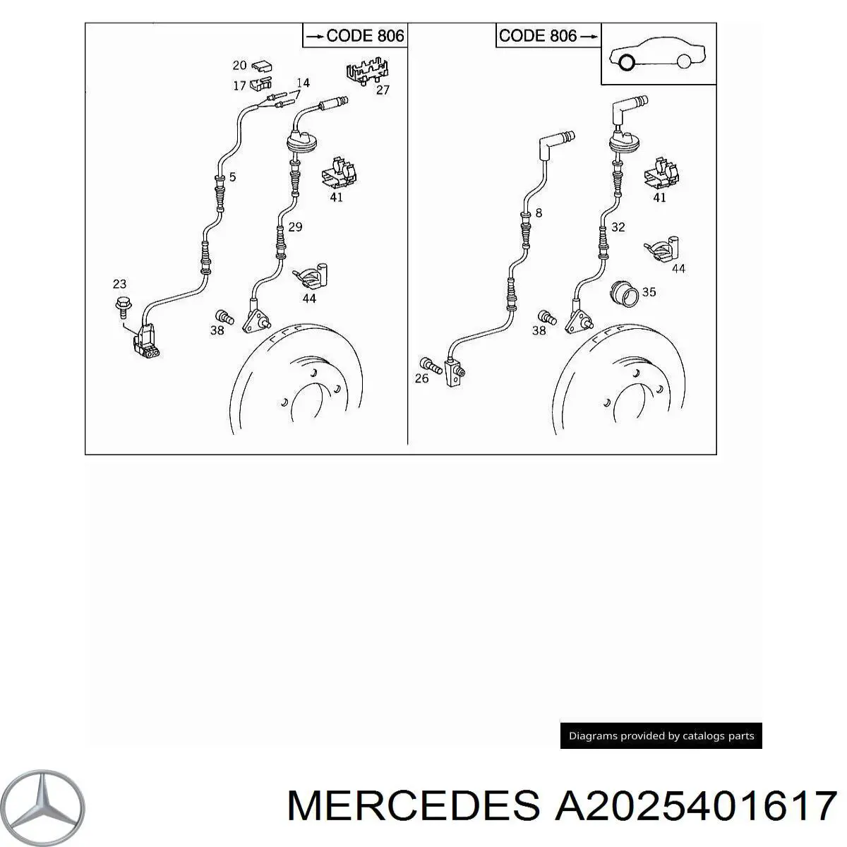 A2025401617 Mercedes Sensor ABS dianteiro direito
