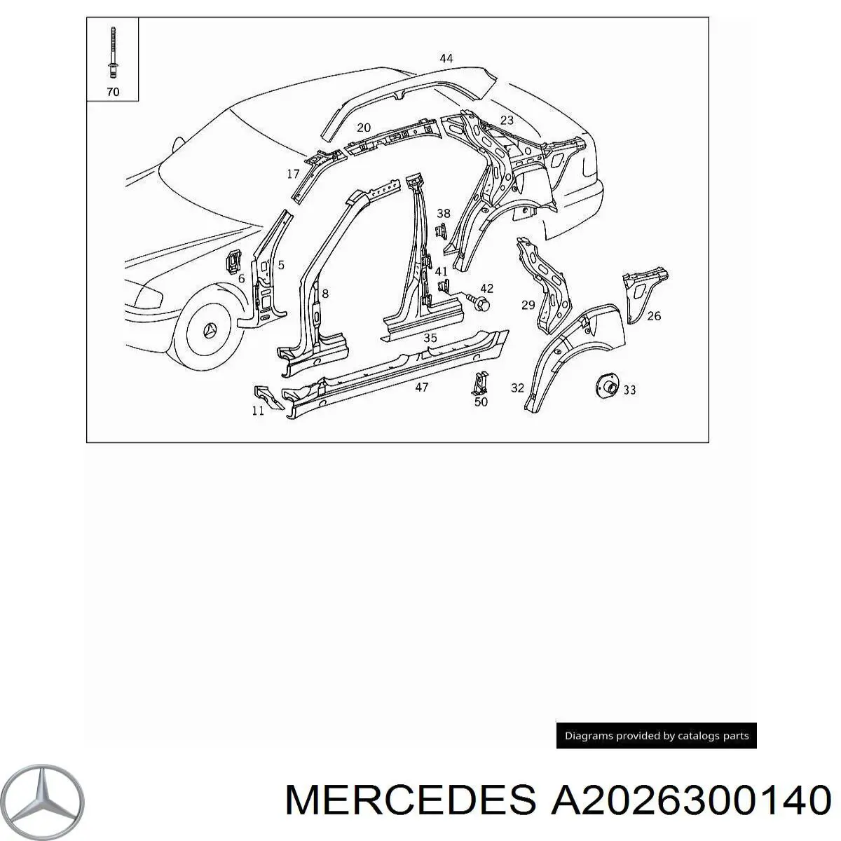 Acesso externo esquerdo Mercedes A2026300140 preço, a partir de 119,53 USD