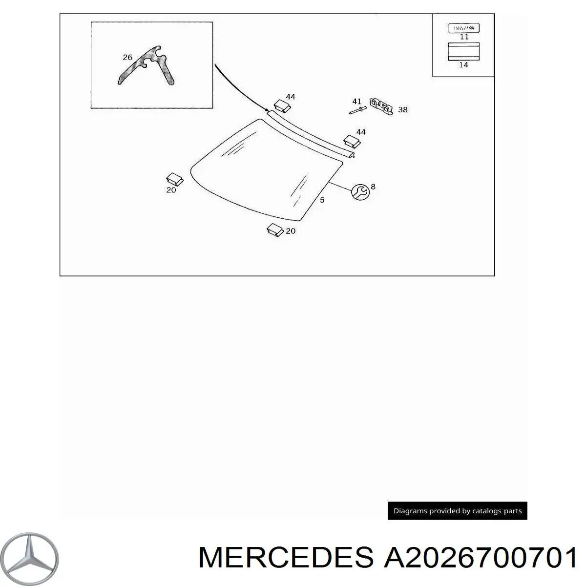 A2026700701 Mercedes Pára-brisas