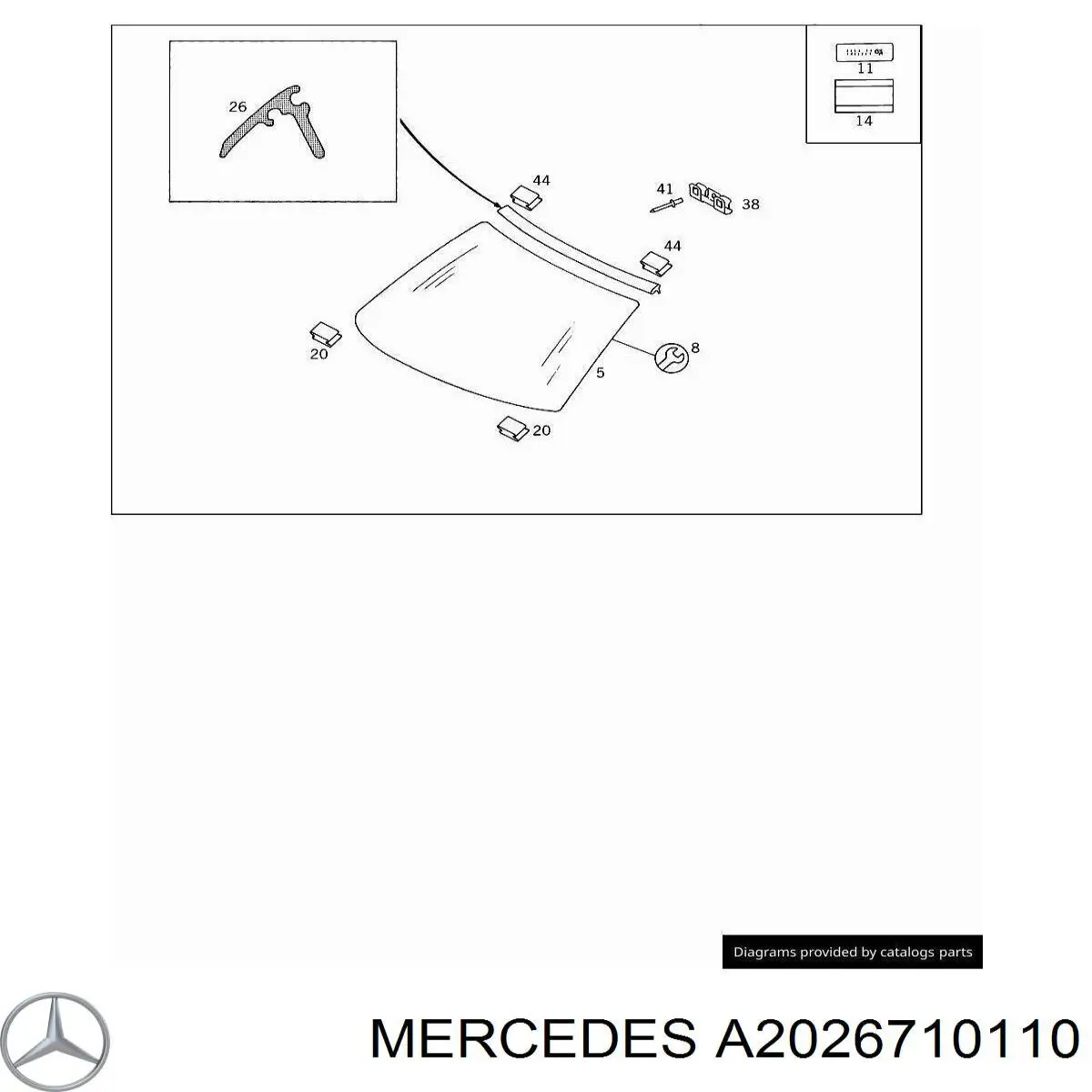 A2026710110 Mercedes Pára-brisas