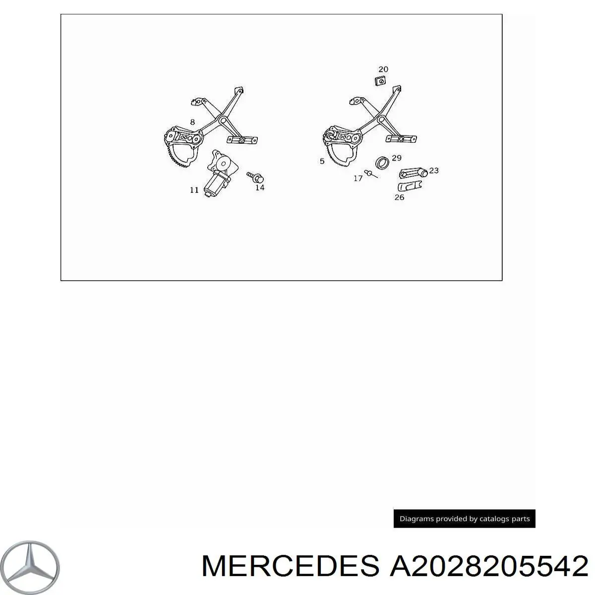 Motor de acionamento de vidro da porta dianteira esquerda Mercedes A2028205542 preço, a partir de 559,72 USD