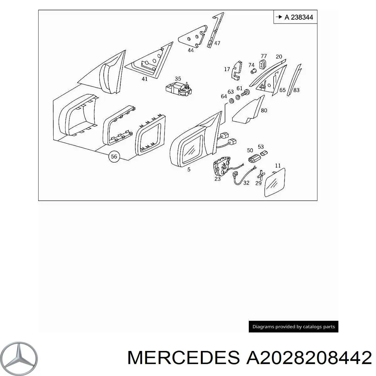 Motor de acionamento do lente do espelho de retrovisão direito Mercedes A2028208442 preço, a partir de 91,94 USD