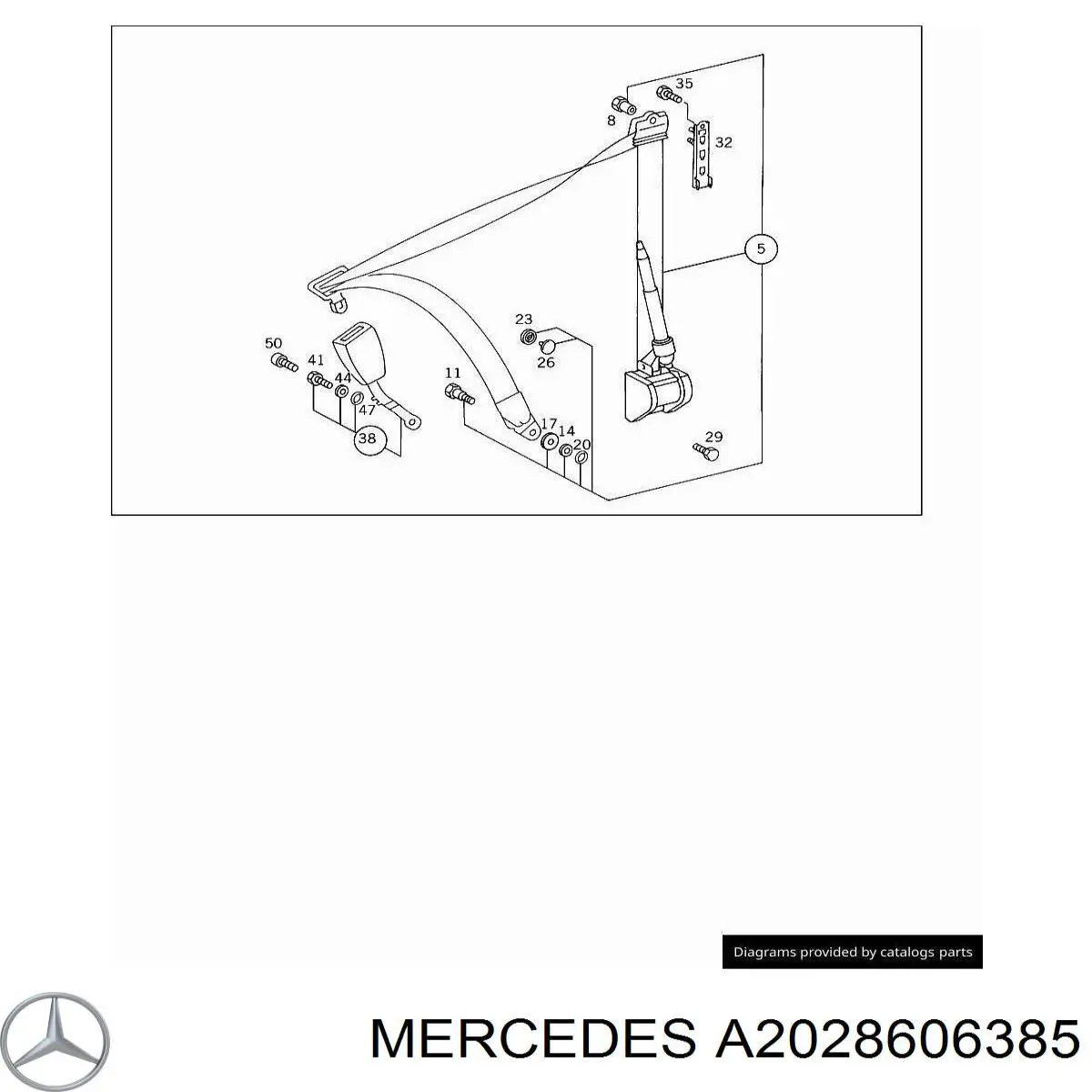 Correia de segurança dianteira esquerda Mercedes A2028606385 preço, a partir de 124,50 USD