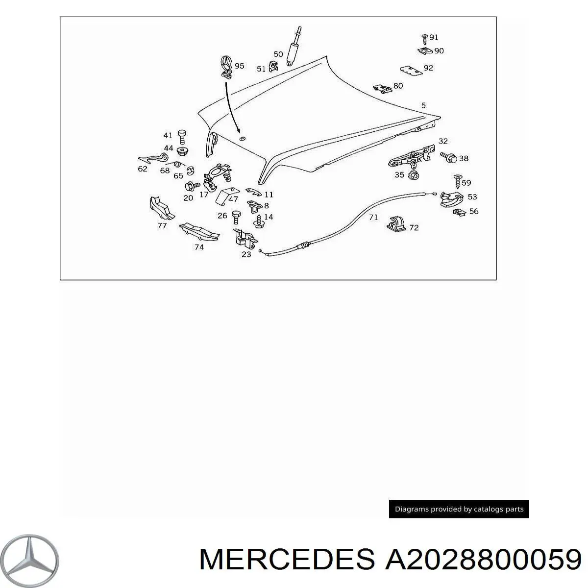 Compre A2028800059 Mercedes Cabo de abertura da capota