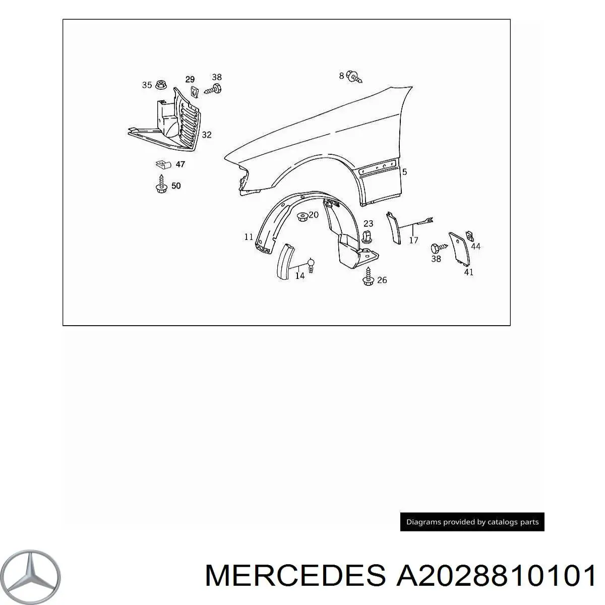 A2028810101 Mercedes Pára-lama dianteiro esquerdo