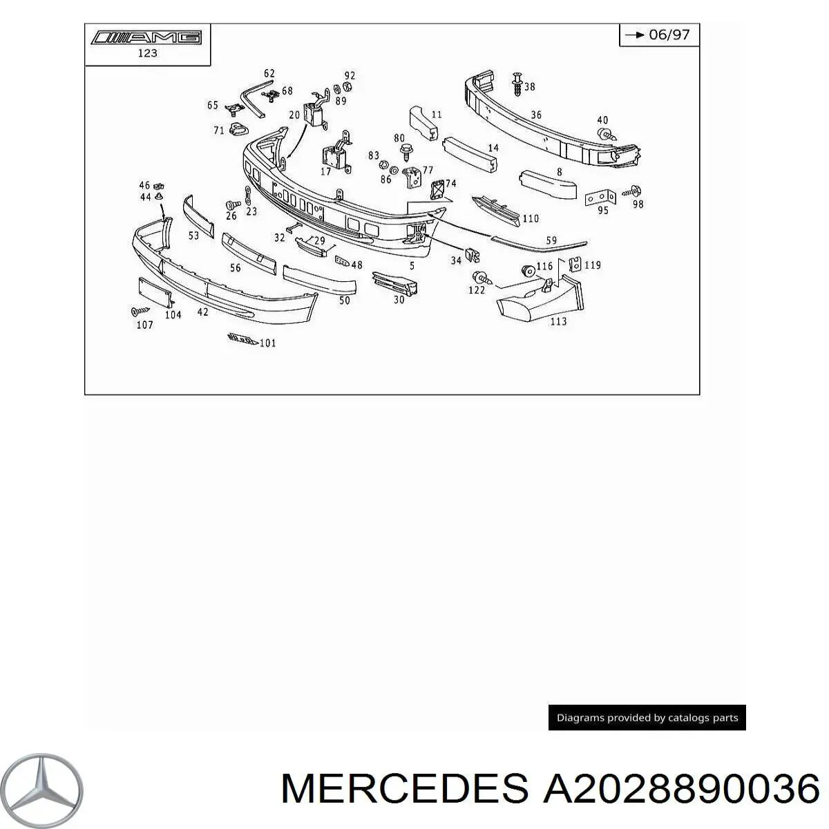 A2028890036 Mercedes Conduto de ar (defletor) do radiador de intercooler