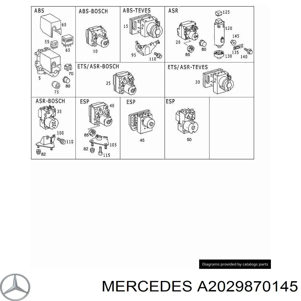  Mercedes A2029870145 preço, a partir de 9,11 USD