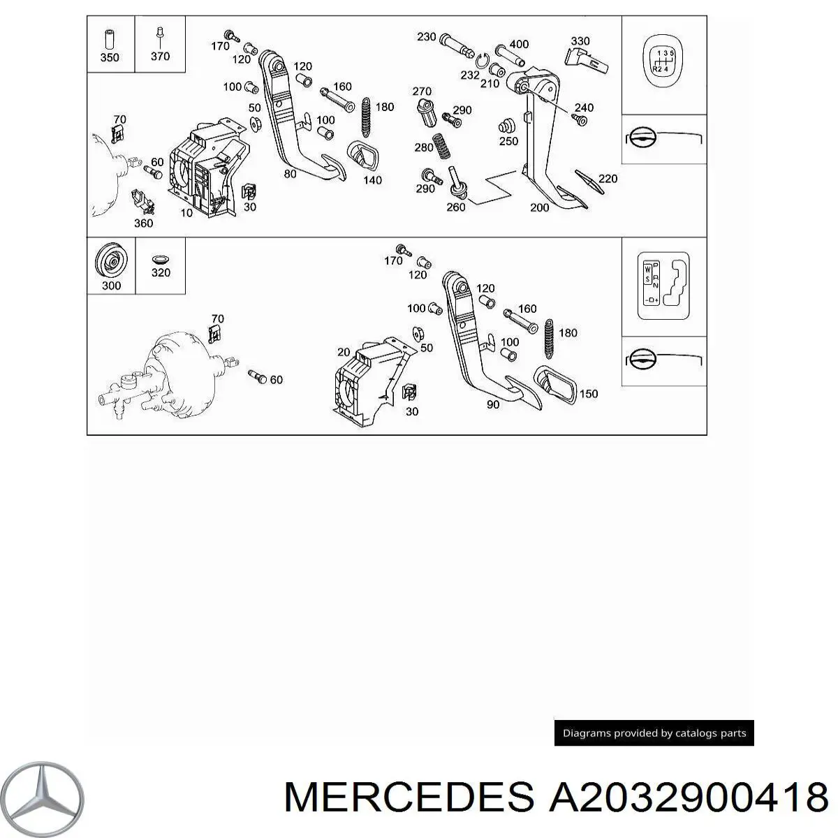 A2032900418 Mercedes Pedal do freio