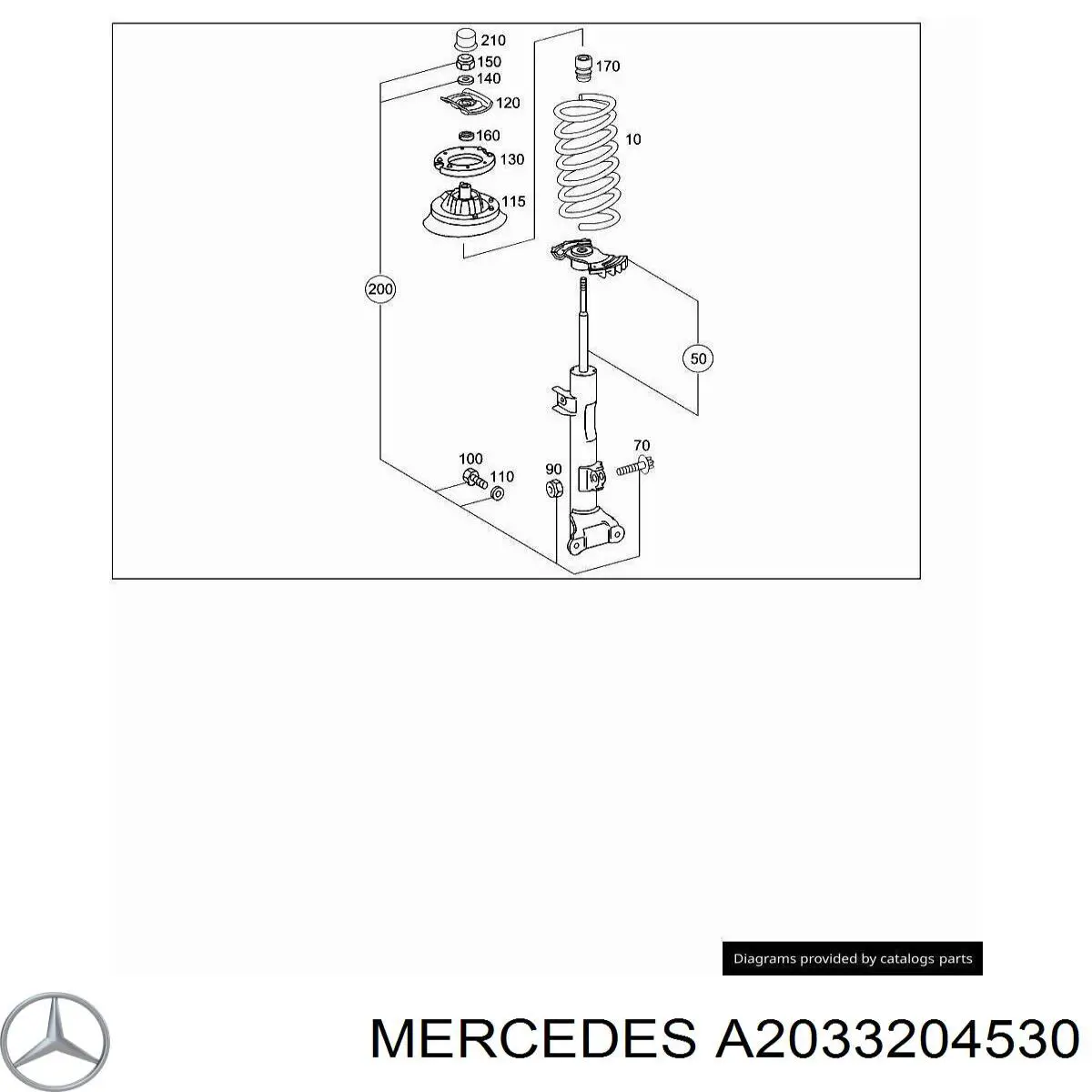Amortecedor traseiro esquerdo Mercedes 2033205730 preço, a partir de 95,94 USD