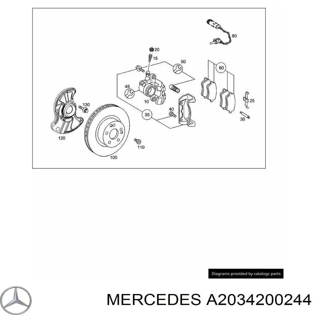 Proteção do freio de disco dianteiro direito Mercedes A2034200244 preço, a partir de 27,86 USD