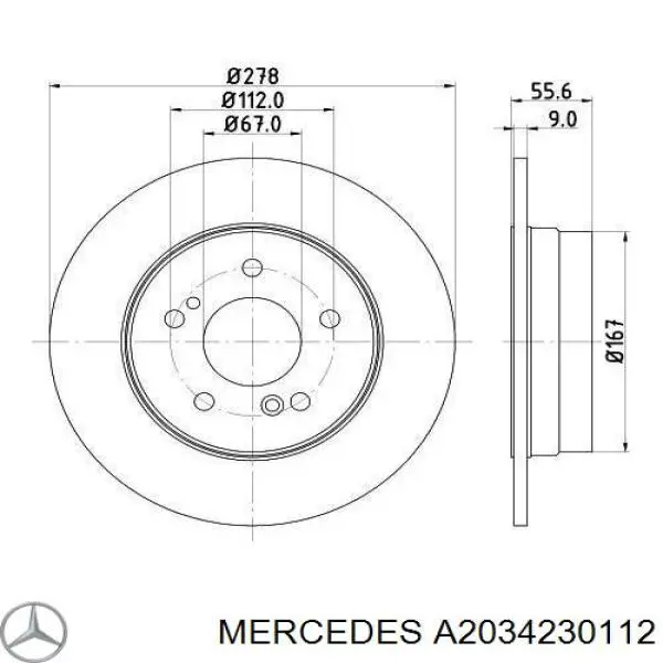 Disco do freio traseiro Mercedes A2034230112 preço, a partir de 28,41 USD