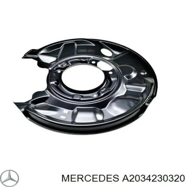 Compre A2034230320 Mercedes Proteção esquerda do freio de disco traseiro