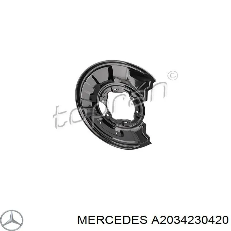 Compre A2034230420 Mercedes Proteção direita do freio de disco traseiro