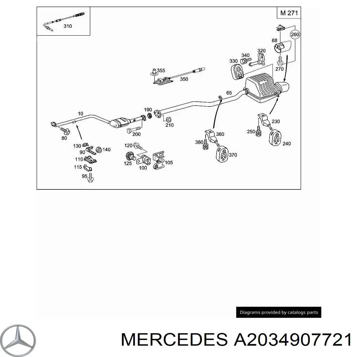 A2034907721 Mercedes Silenciador, parte traseira