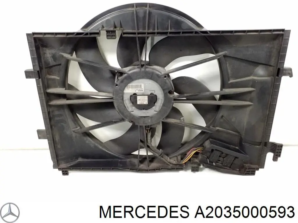 A2035000593 Mercedes Ventilador elétrico de esfriamento montado (motor + roda de aletas)