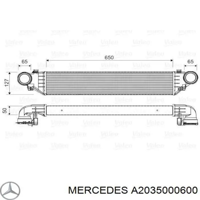 A2035000600 Mercedes Radiador de intercooler