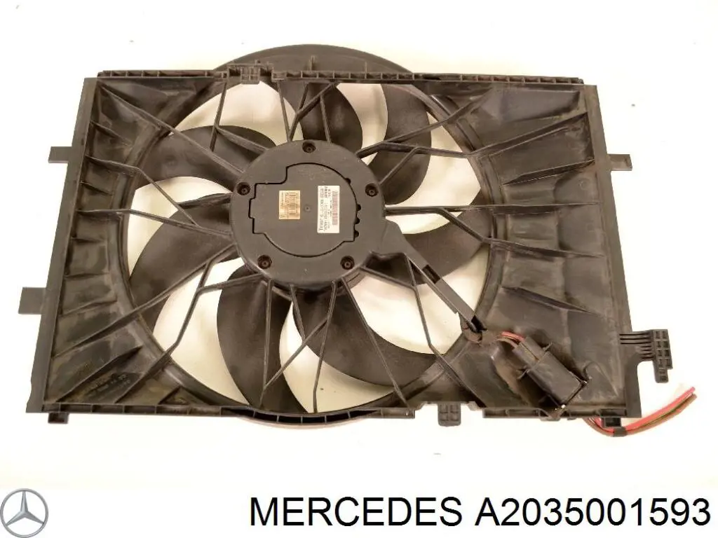 A2035001593 Mercedes Difusor do radiador de esfriamento, montado com motor e roda de aletas