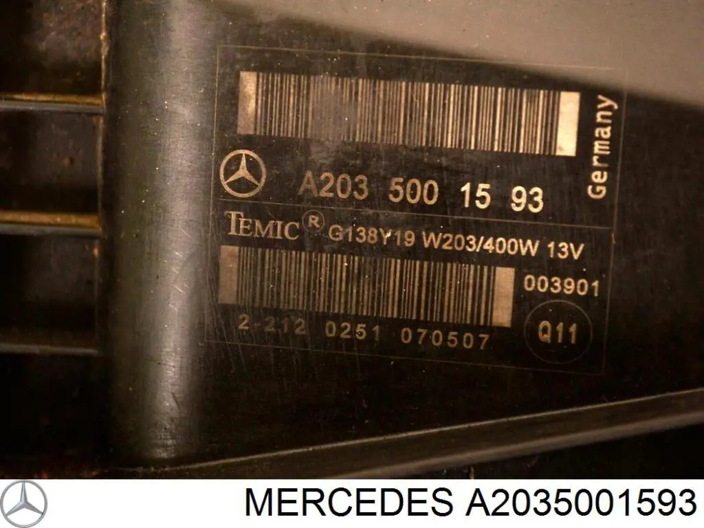 Compre A2035001593 Mercedes Difusor do radiador de esfriamento, montado com motor e roda de aletas