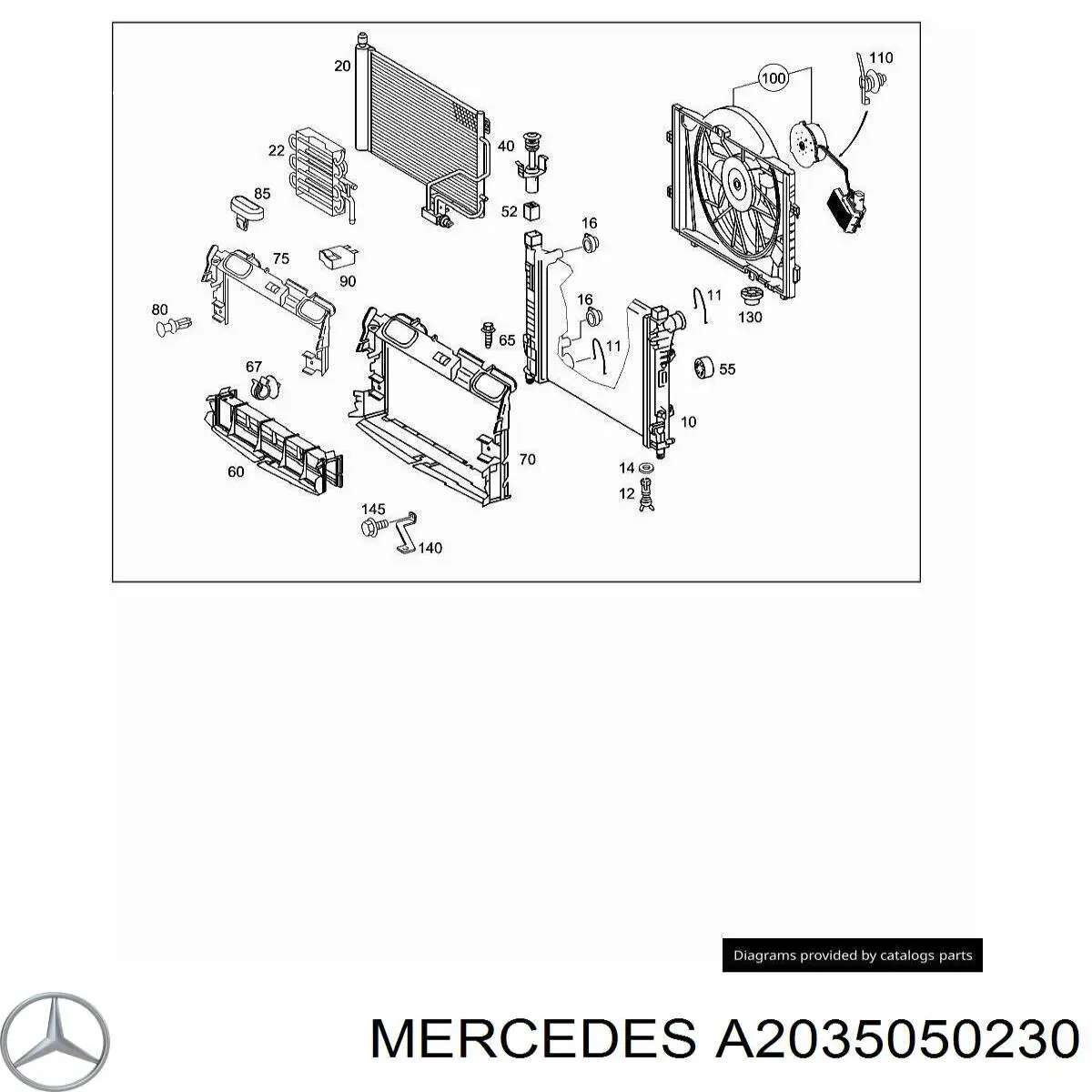 A2035050230 Mercedes Conduto de ar (defletor) do radiador de intercooler