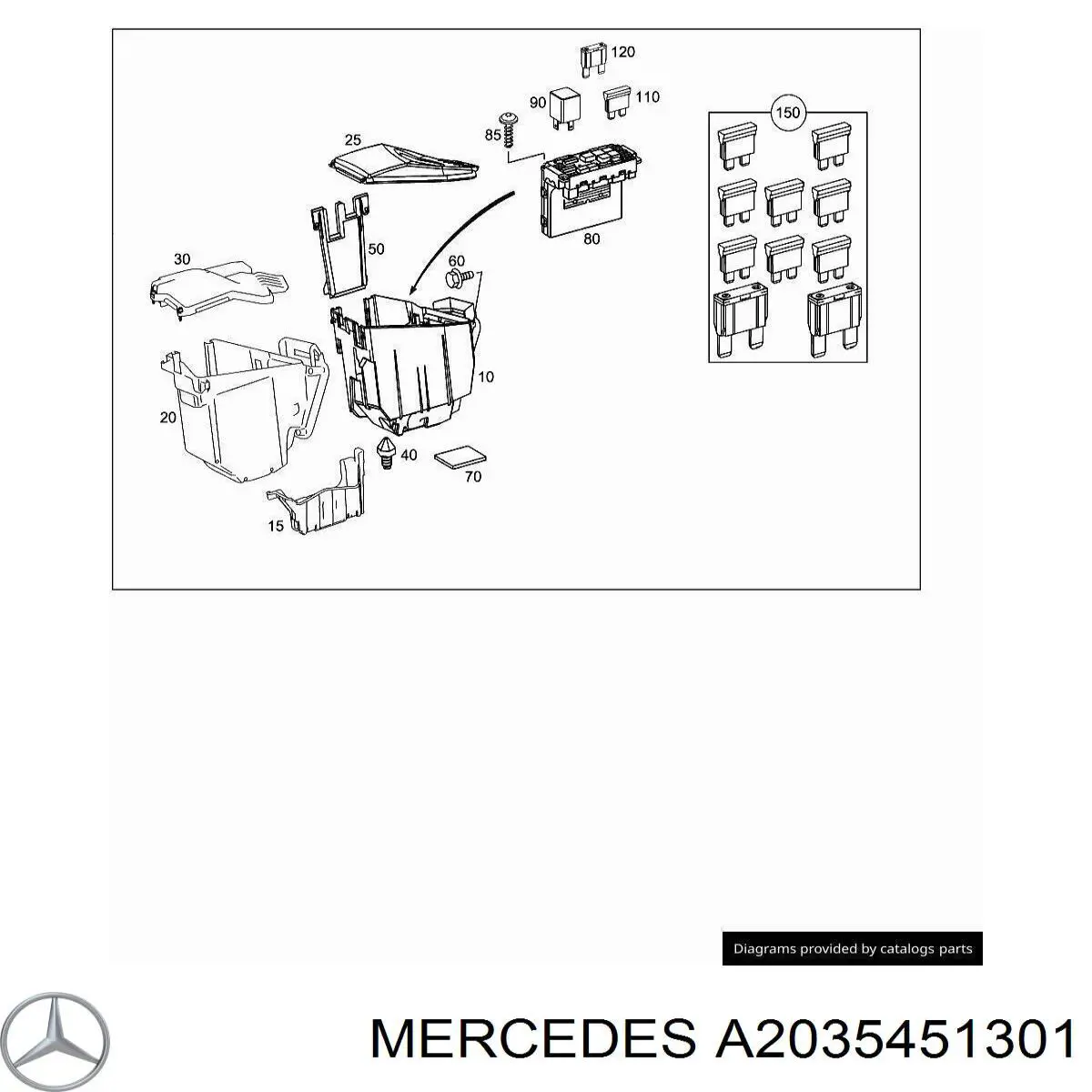 Caixa de unidade de dispositivos de segurança Mercedes A2035452201 preço, a partir de 104,05 USD