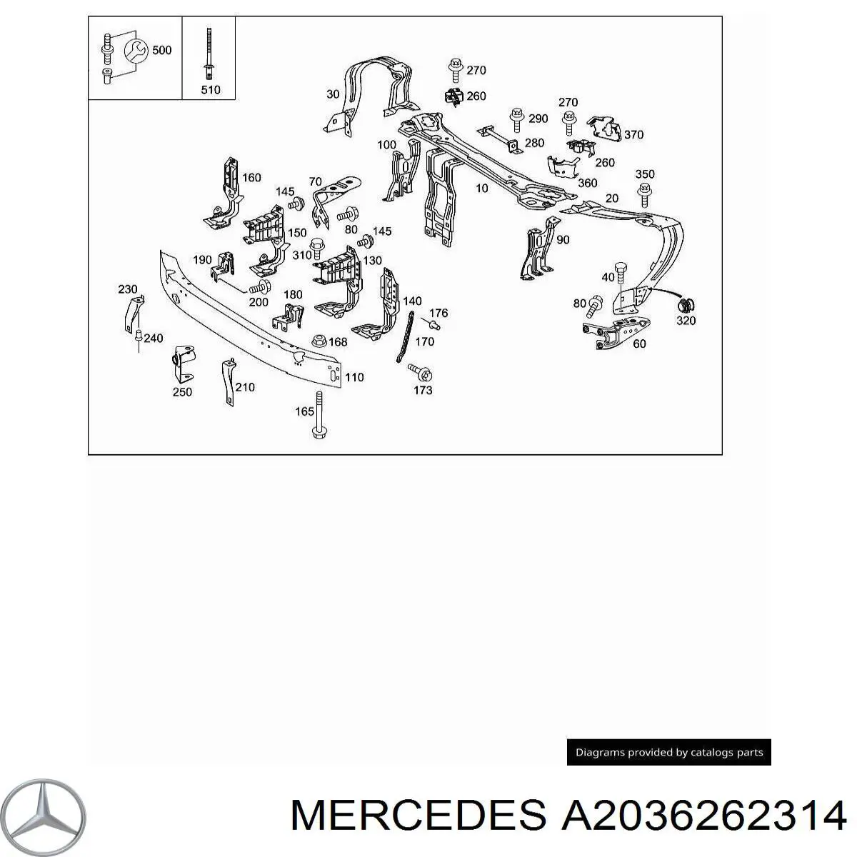 Consola (adaptador) de fixação da luz dianteira esquerda Mercedes A2036262314 preço, a partir de 49,82 USD