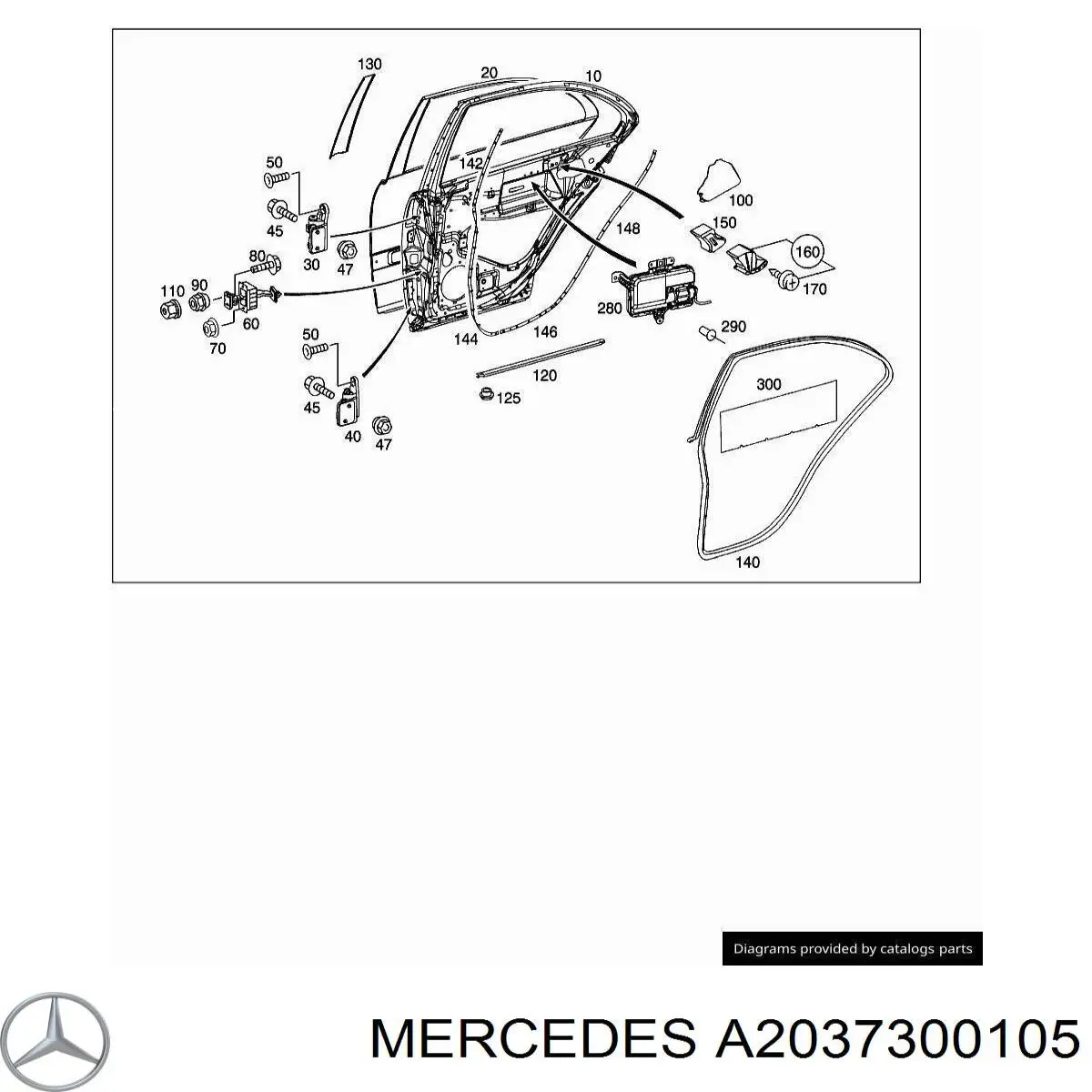 A2037300105 Mercedes Porta traseira esquerda