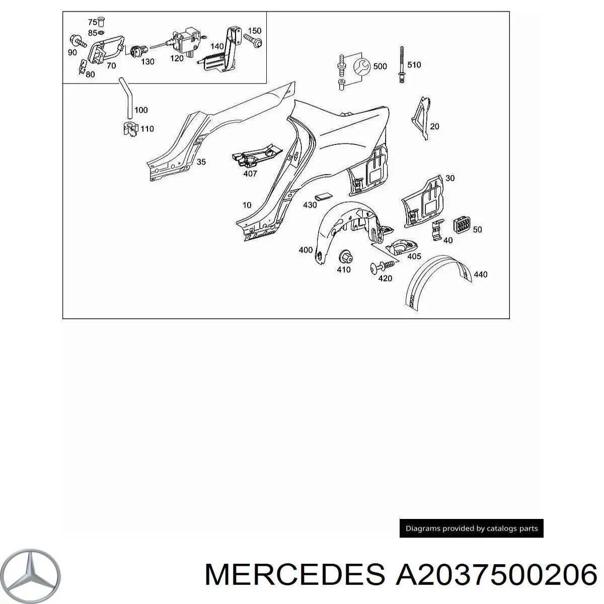 A2037500206 Mercedes Alcapão do tanque de combustível