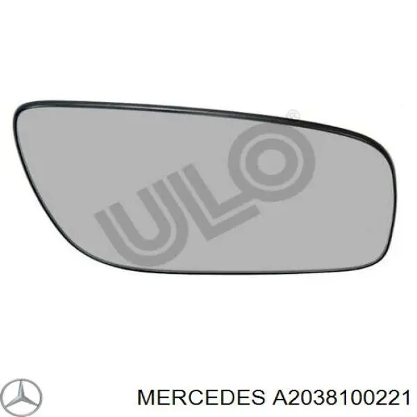 Elemento espelhado do espelho de retrovisão direito Mercedes A2038100221 preço, a partir de 56,28 USD