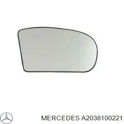 A2038100221 Mercedes Elemento espelhado do espelho de retrovisão direito