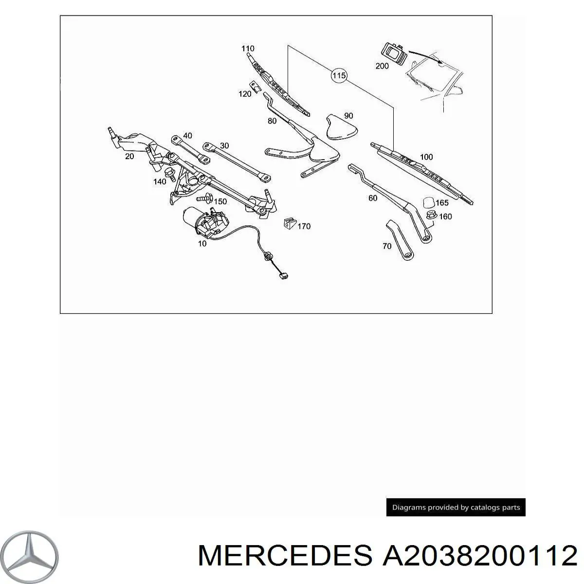 A2038200112 Mercedes Trapézio de limpador pára-brisas