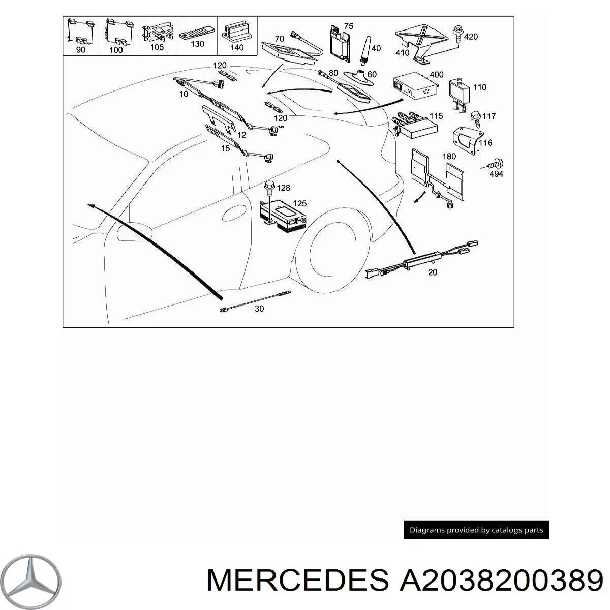  Mercedes A2038200389 preço, a partir de 70,68 USD