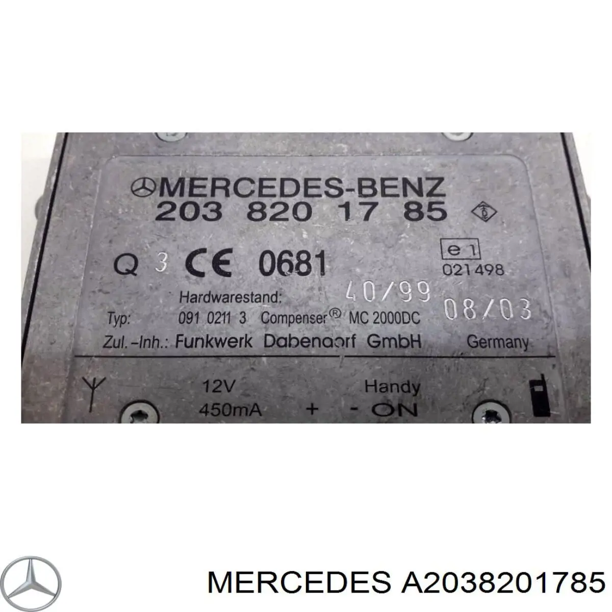 Reforçador do sinal de antena A2038201785 Mercedes