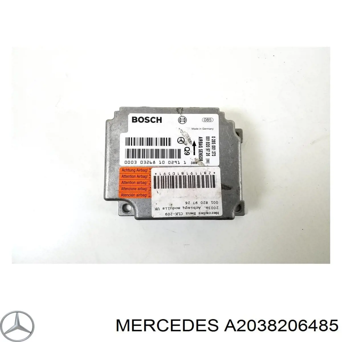 A2038206485 Mercedes Módulo processador de controlo da bolsa de ar (Centralina eletrônica AIRBAG)