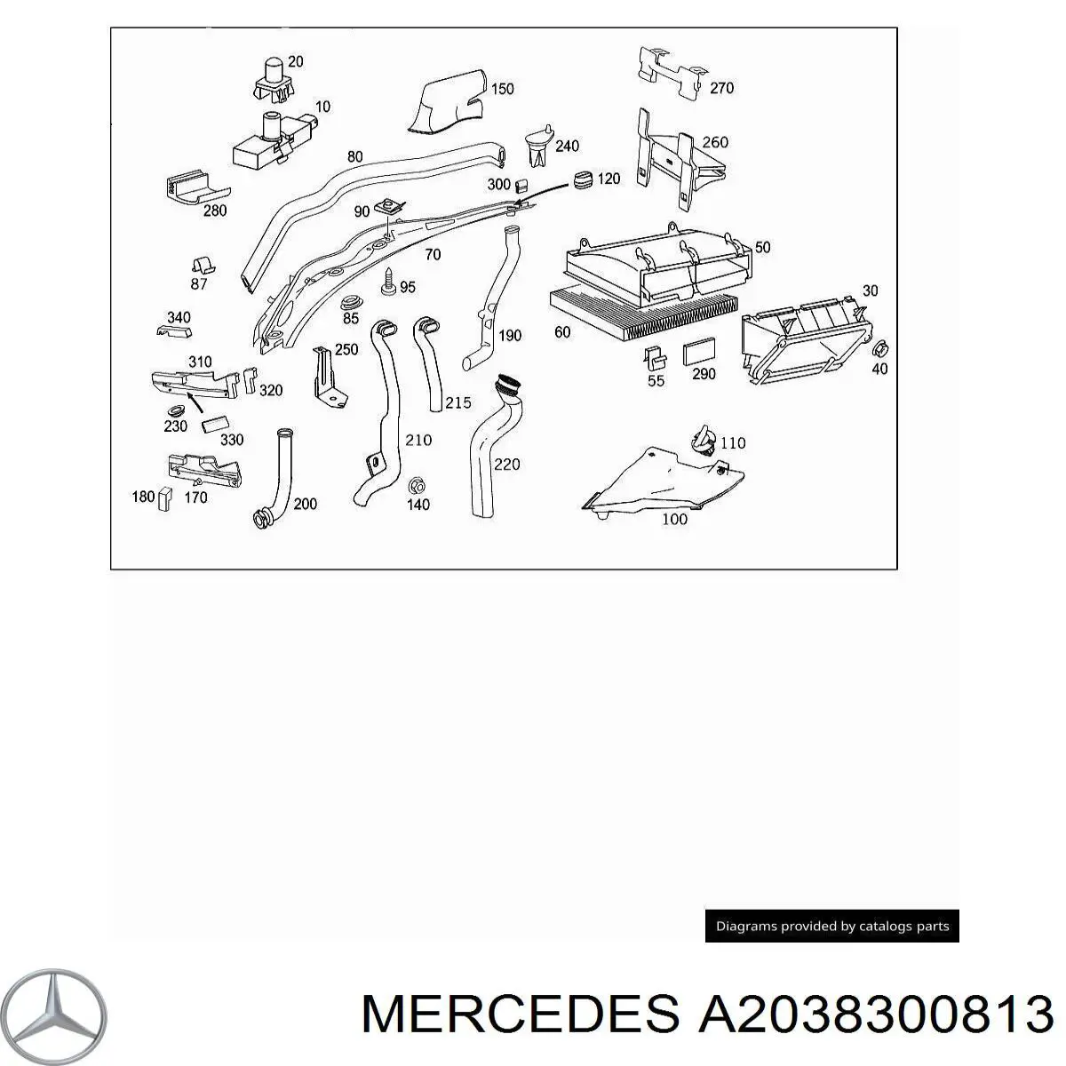 Dreno de pára-brisas, bofes Mercedes A2038300813 preço, a partir de 74,02 USD
