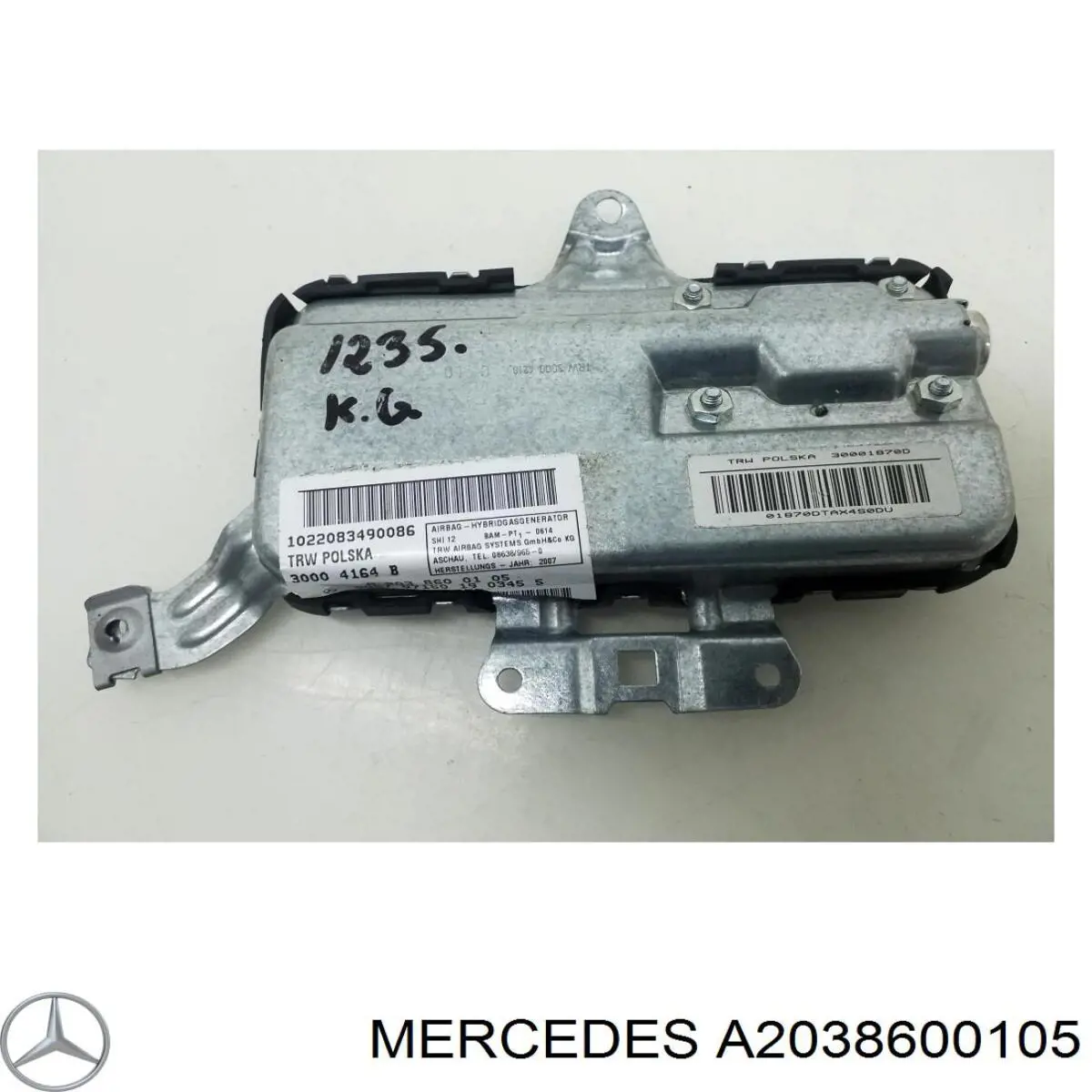 A2038600105 Mercedes Cinto de segurança (AIRBAG) de passageiro