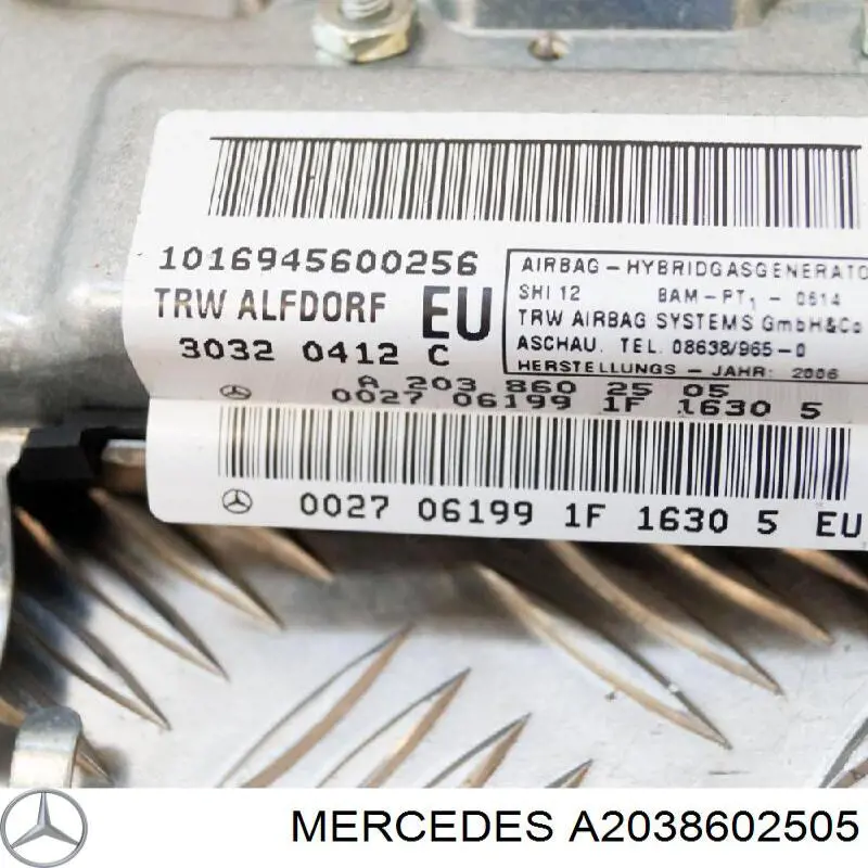 Compre A2038602505 Mercedes Cinto de segurança (AIRBAG) da porta dianteira esquerda