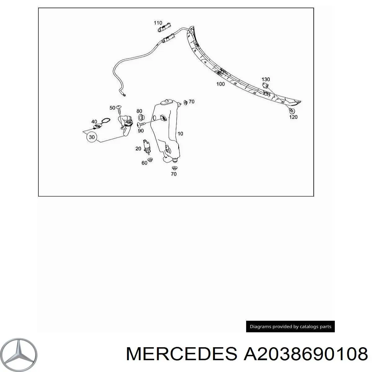 Compre A2038690108 Mercedes Tampa de tanque de fluido para lavador