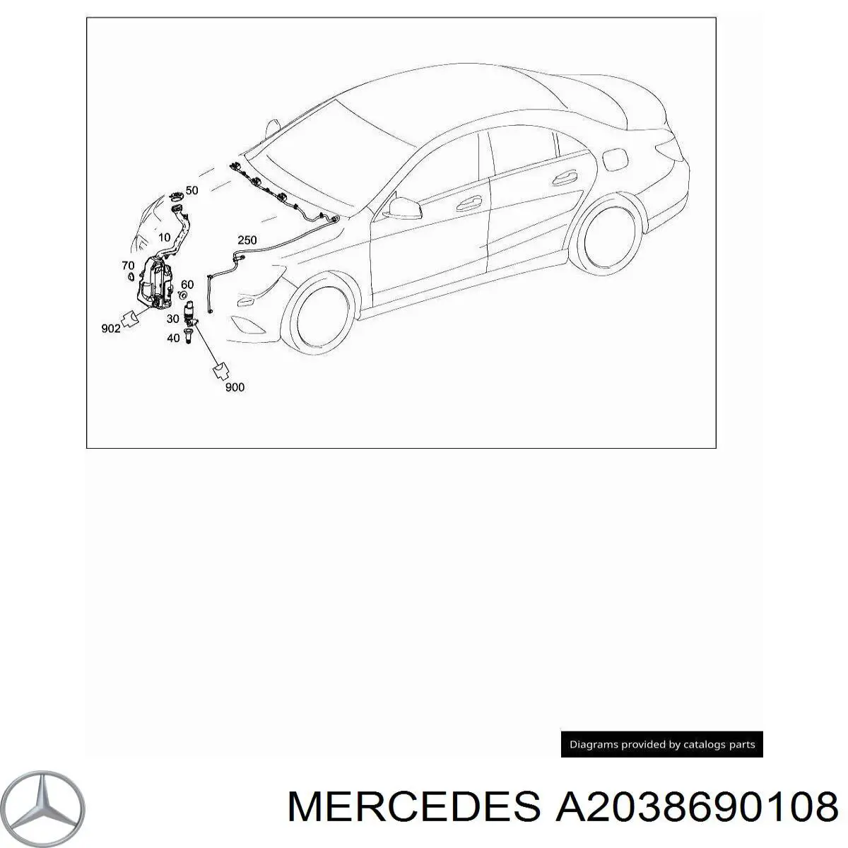 A2038690108 Mercedes Tampa de tanque de fluido para lavador