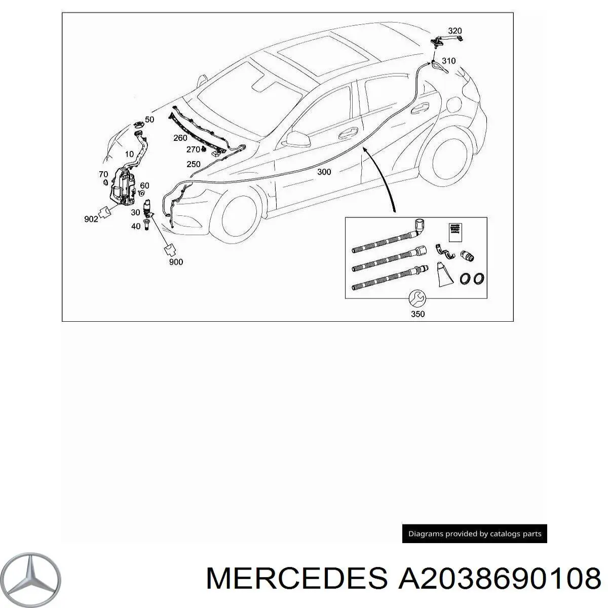 A2038690108 Mercedes Tampa de tanque de fluido para lavador