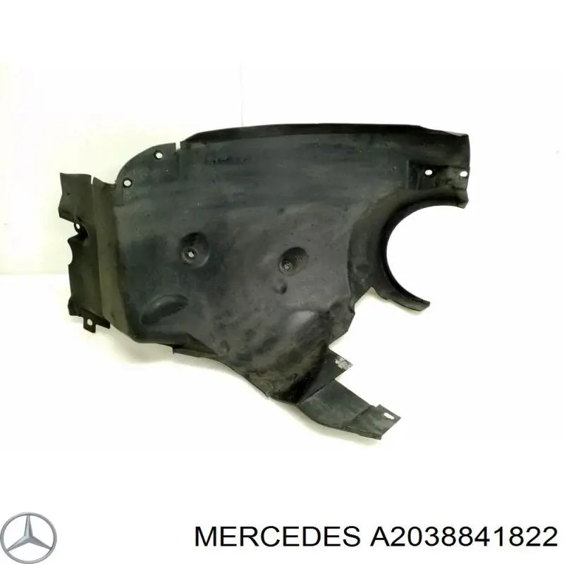 A2038841822 Mercedes Guarda-barras direito traseiro do pára-lama dianteiro