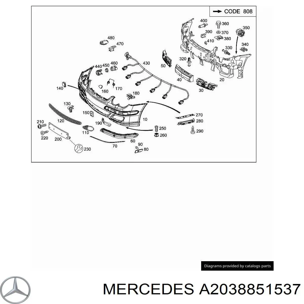 Absorvedor (enchido) do pára-choque dianteiro Mercedes A2038851537 preço, a partir de 48,84 USD