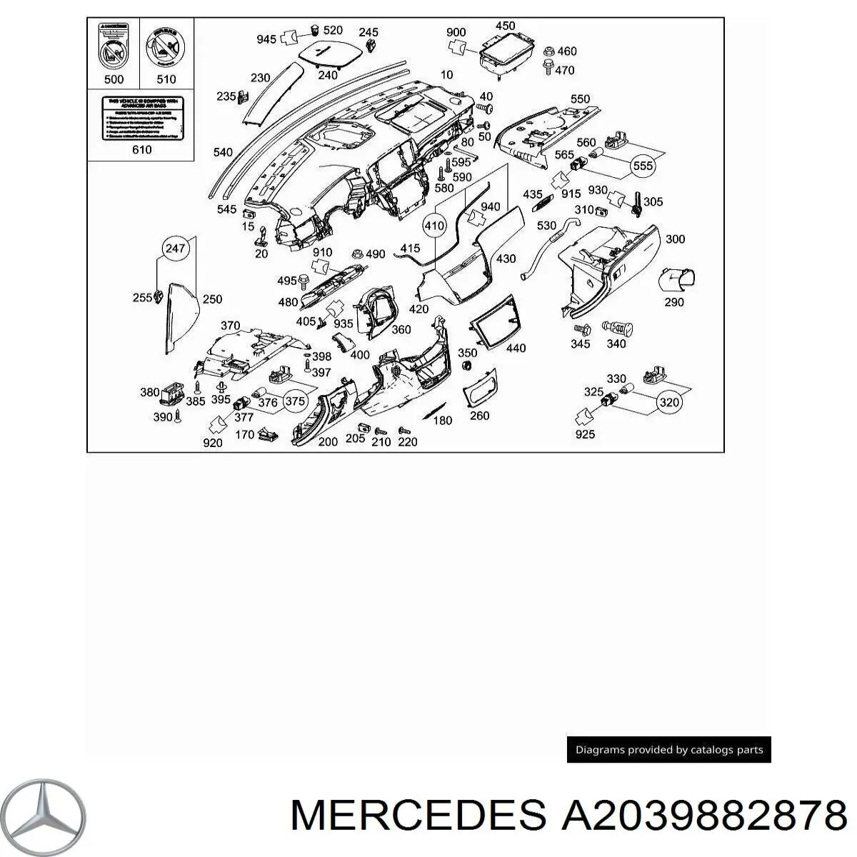 Compre A2039882878 Mercedes Braçadeira do silenciador traseira